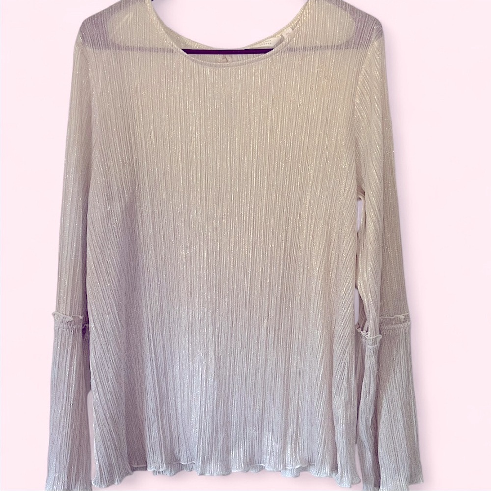 LC Lauren Conrad Shimmering Silver Blouse